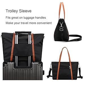 Borsa Laptop Donna 15.6 Pollici - Zaino Per Lavoro E Viaggio In Nylon Impermeabile Con Tracolla - Foto 9