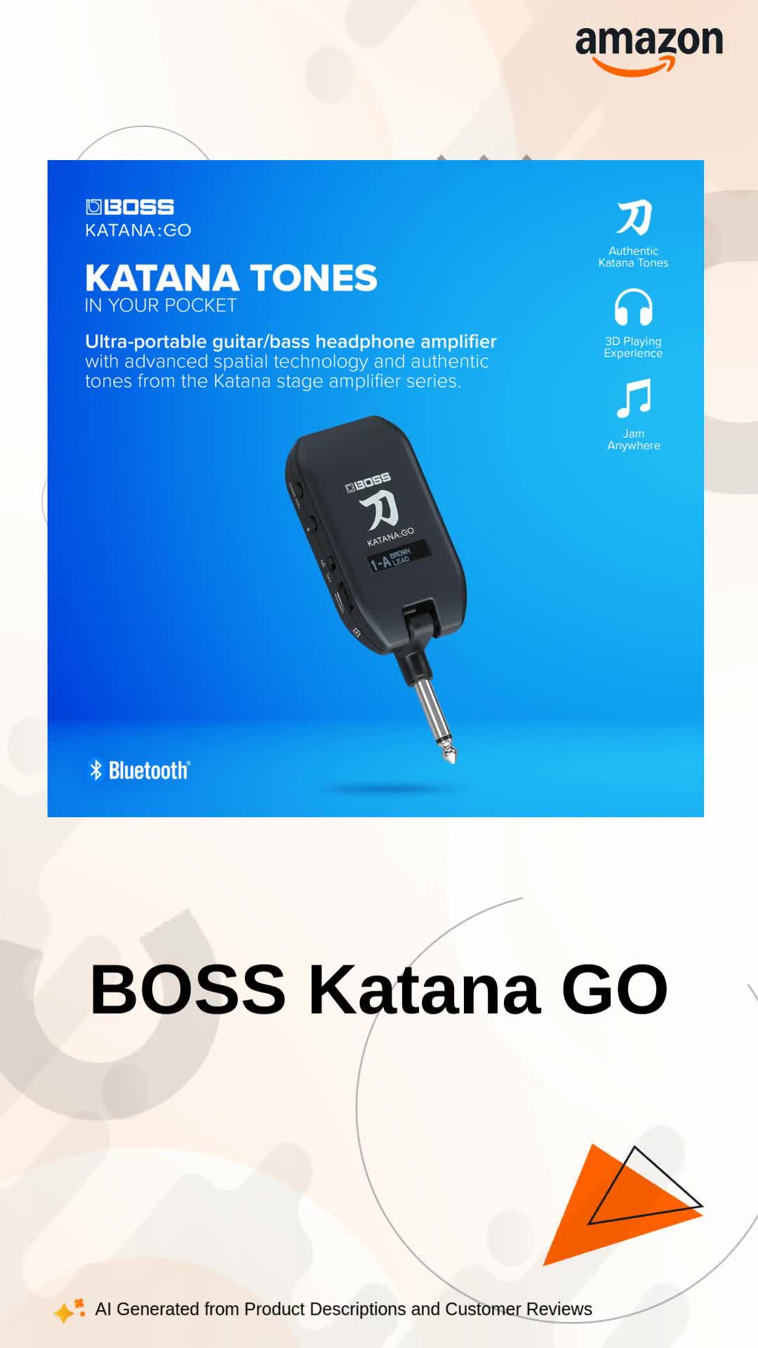 BOSS ボス KATANA:GO BOSS Katana:GO | Personal Headphone Amplifier for Guitar & Bass