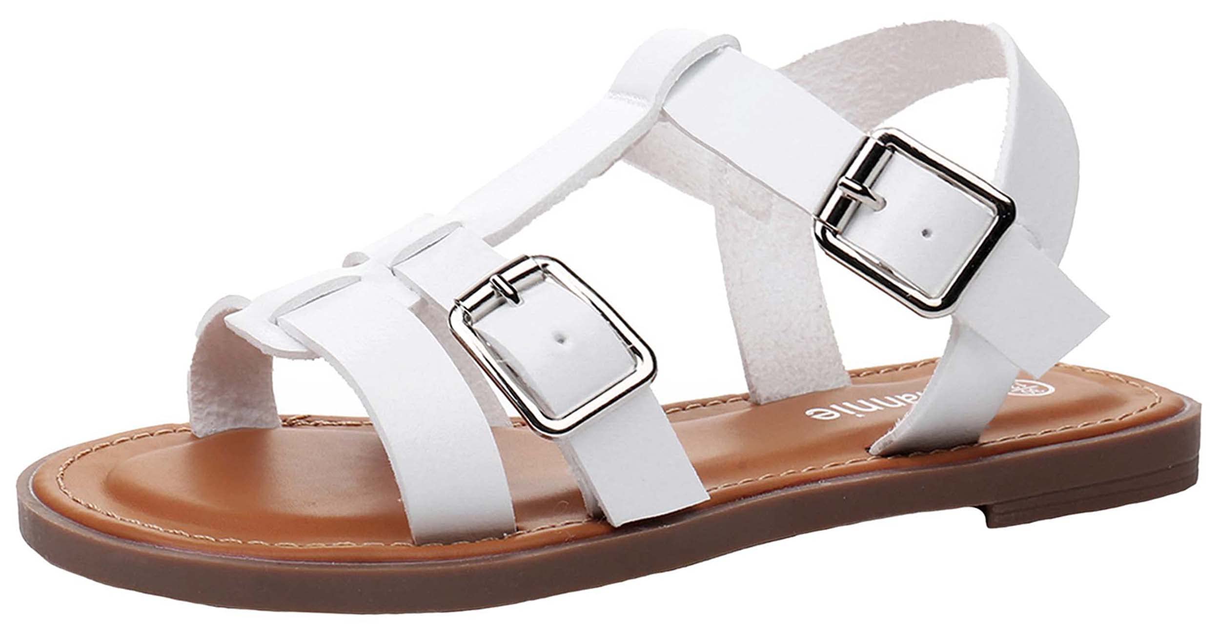 AhannieGirls Strappy Sandal,Kids Open-Toe Summer Flat Sandal