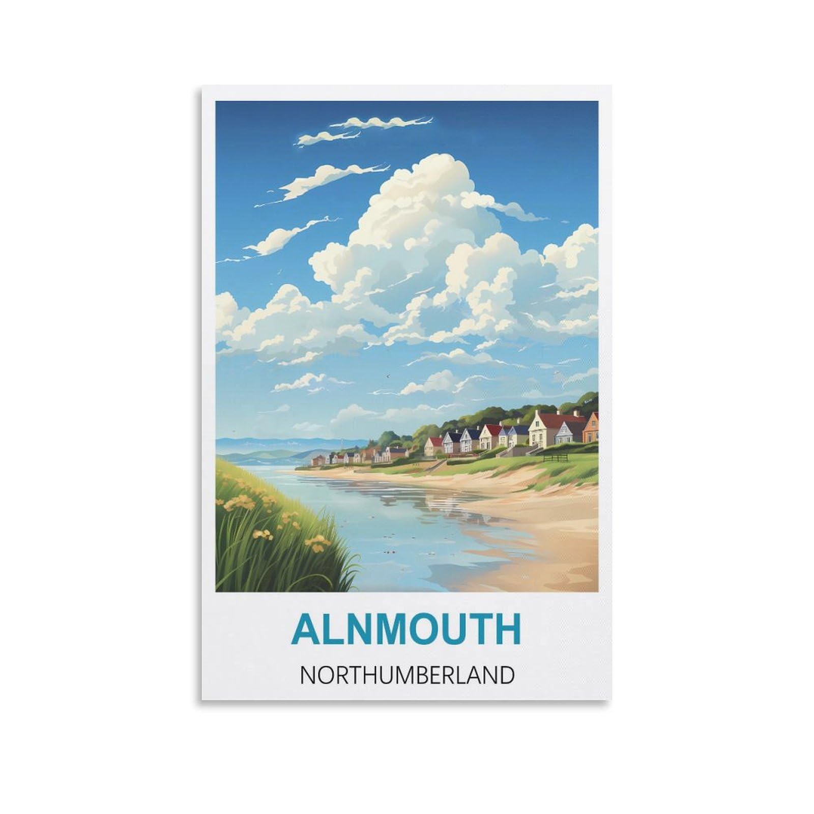 Metal Tin Sign,Alnmouth Northumberland,Metal Wall Decorative Tin Signs for Home Kitchen Bar Coffee Shop Club Orchard Decoration 30x30cm