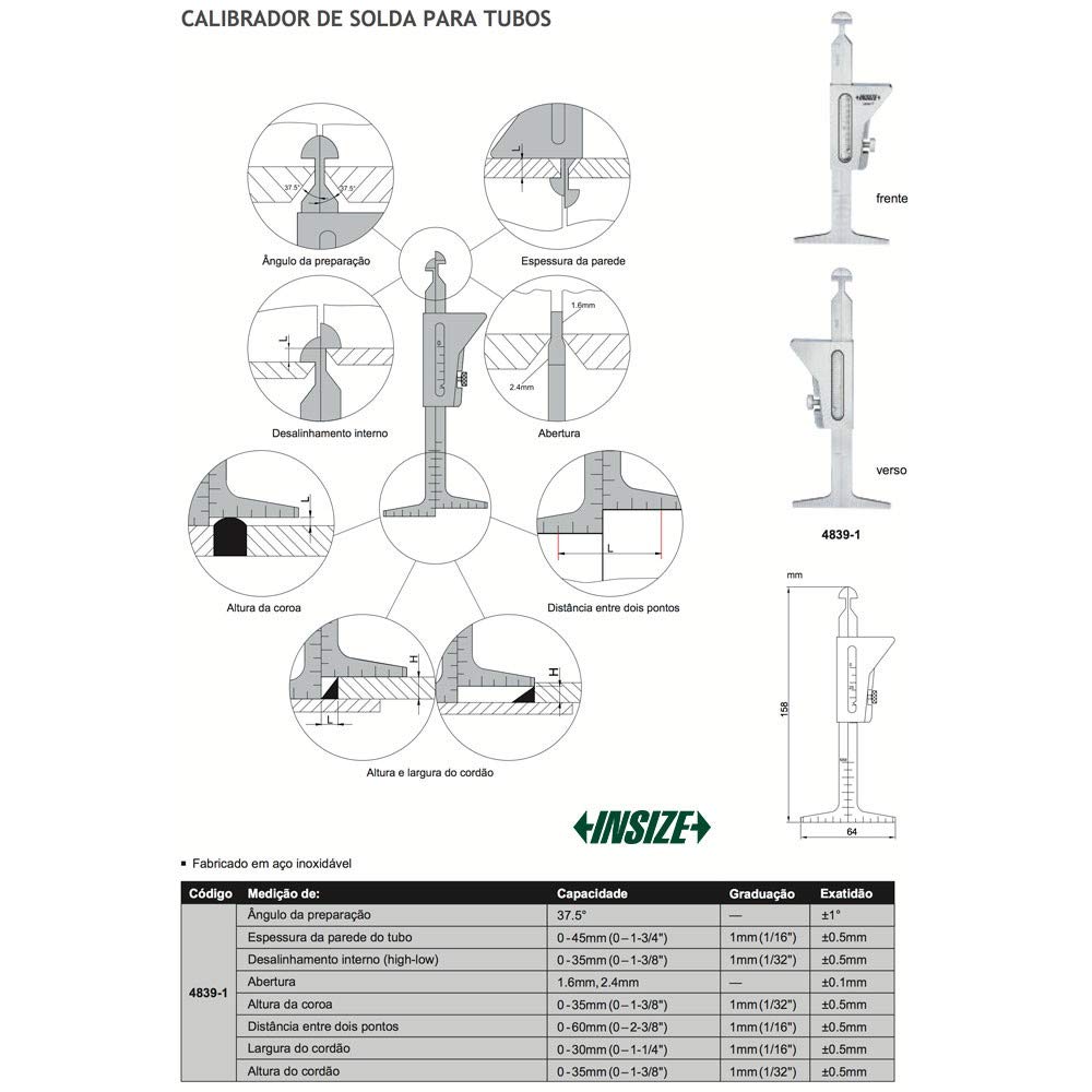 InSize 4839-1 Pipe Welding Gauge 1