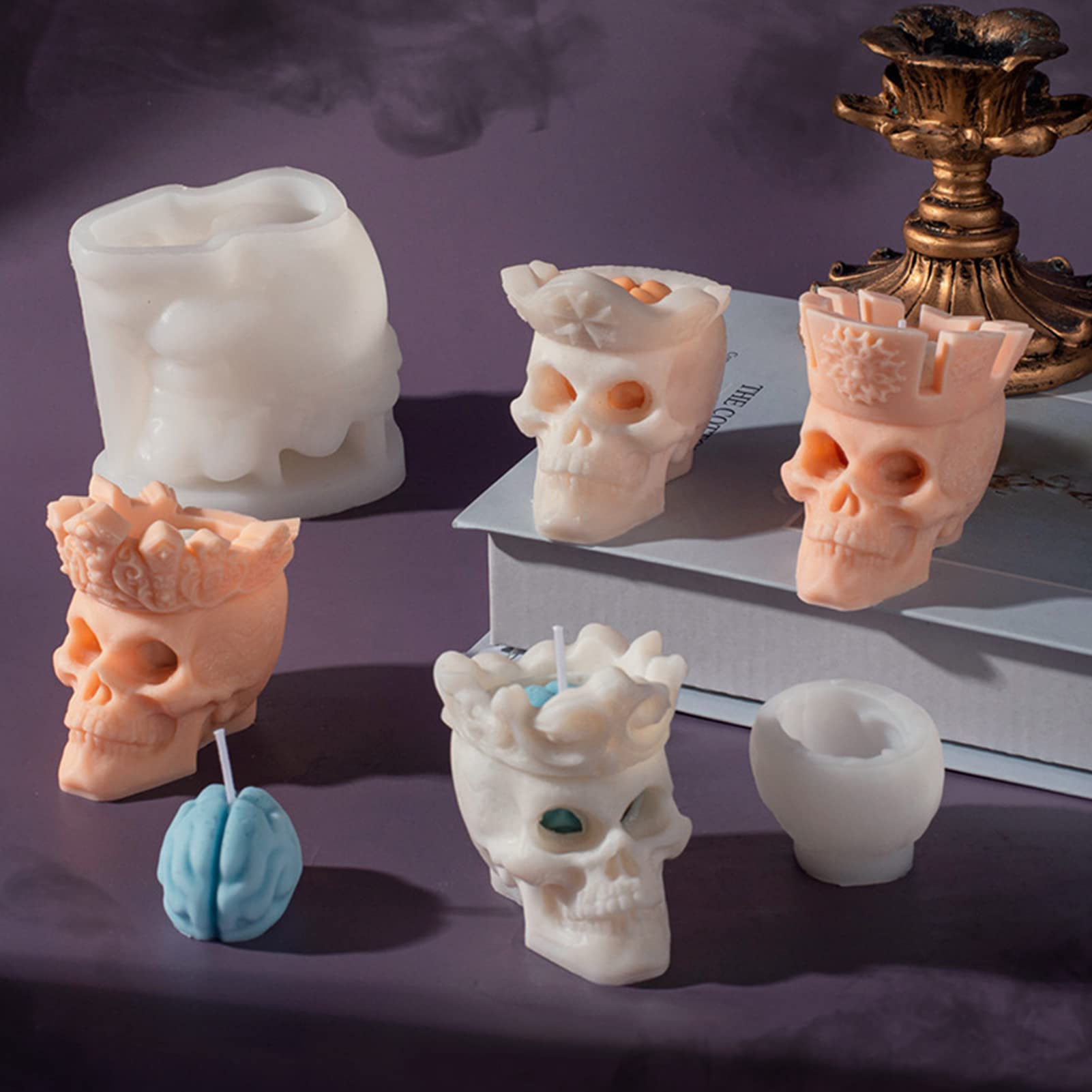 4 Pcs Moule Silicone Bougie, Moule Bougie Silicone 3D, Moules Pour Bougies Pour Fabrication De