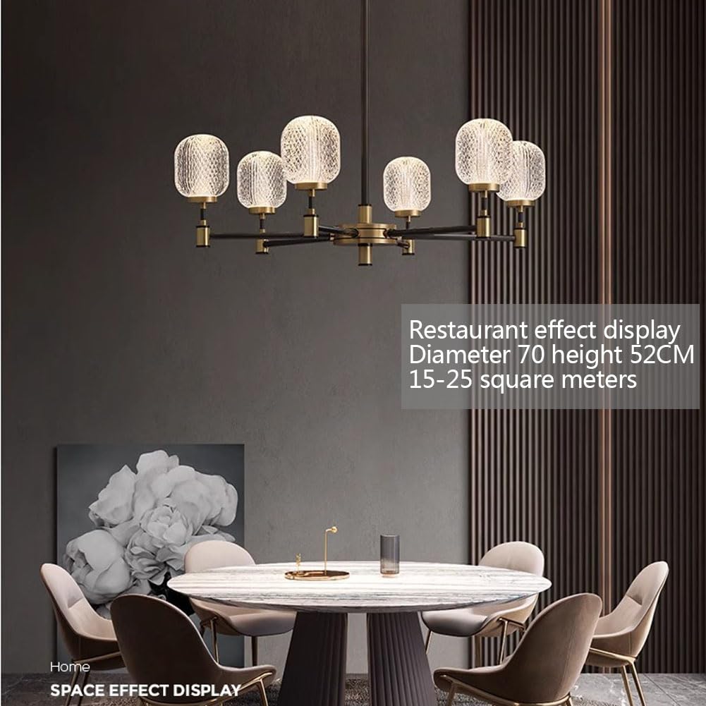 Designerska lampa do salonu, nowoczesny wystrój, wnętrze domu, wyjątkowa lampa, oświetlenie dekoracyjne, w całości miedziane, luksusowe, 9 głowic