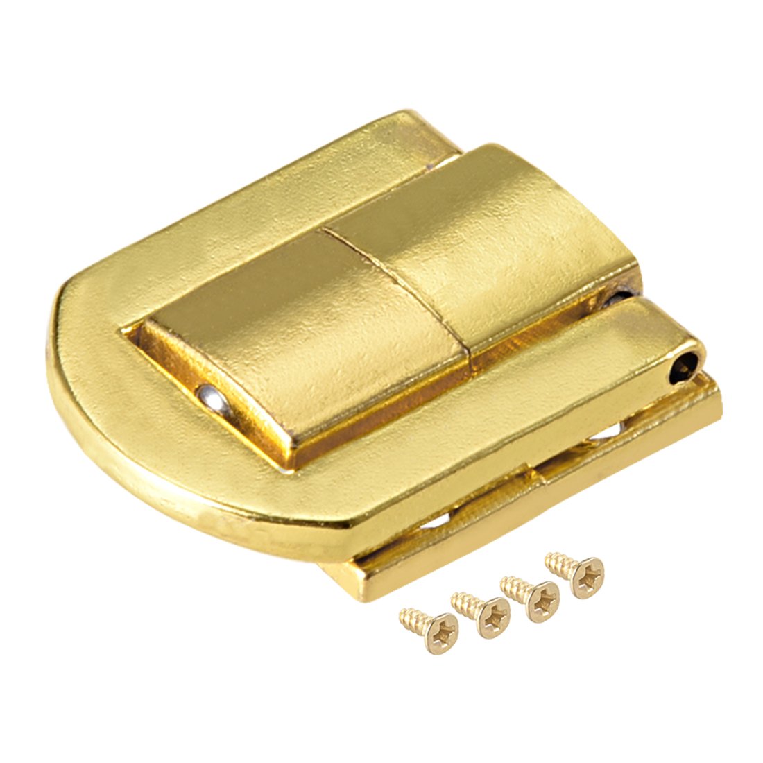 sourcing map Toggle Catch Lock, 25mm Retro Decorative Golden Hasp with Screws for Suitcase Chest Trunk Latch Clasp, Pack of 2
