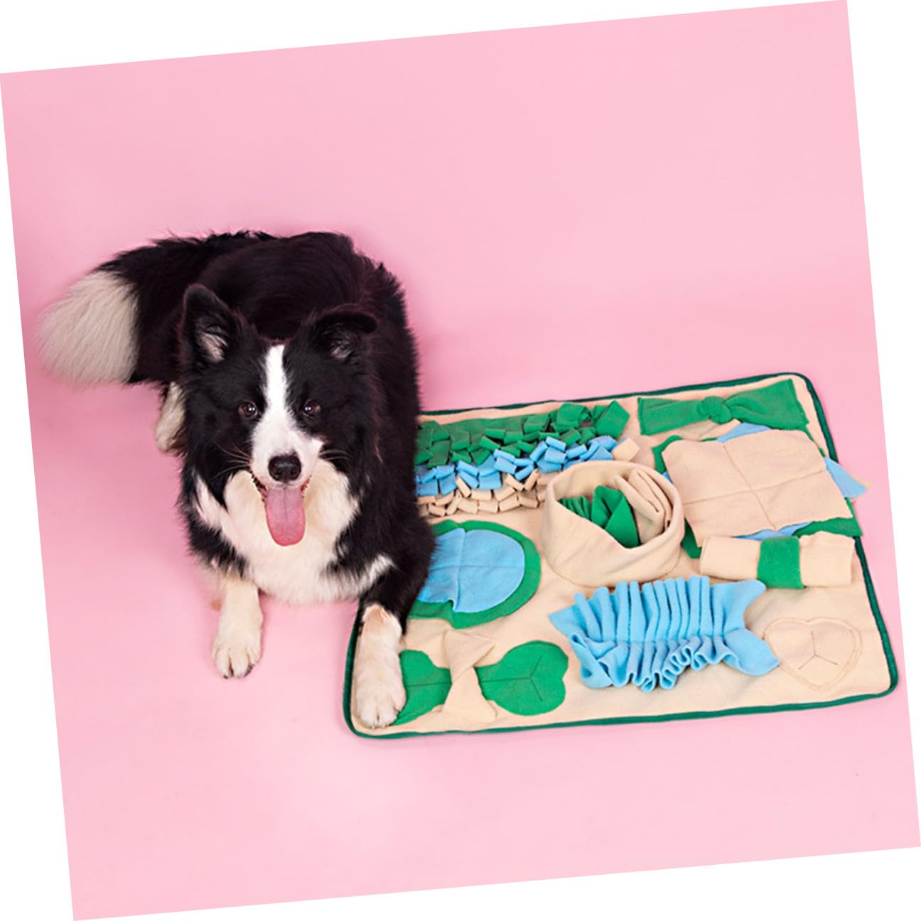 NUOBESTY Schnüffelmatte für Hunde Bunte Futtermatte aus Polar Fleece rutschfeste Trainingsmatte zur Beschäftigung und Stressreduktion für Welpen und Langsames Fressen zu Hause