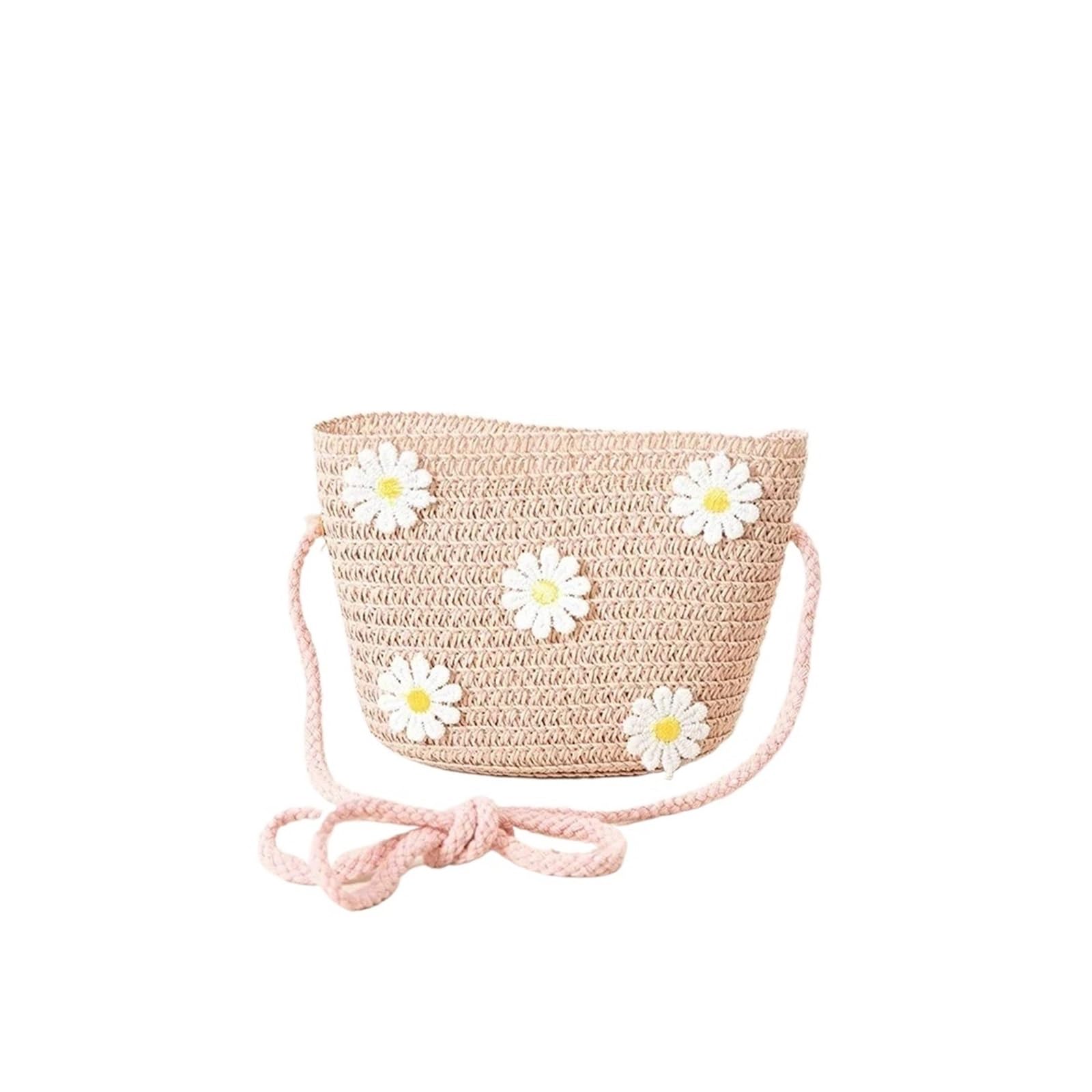 Sac en paille enfants 3 à 7 ans avec bandoulière confort pour la plage