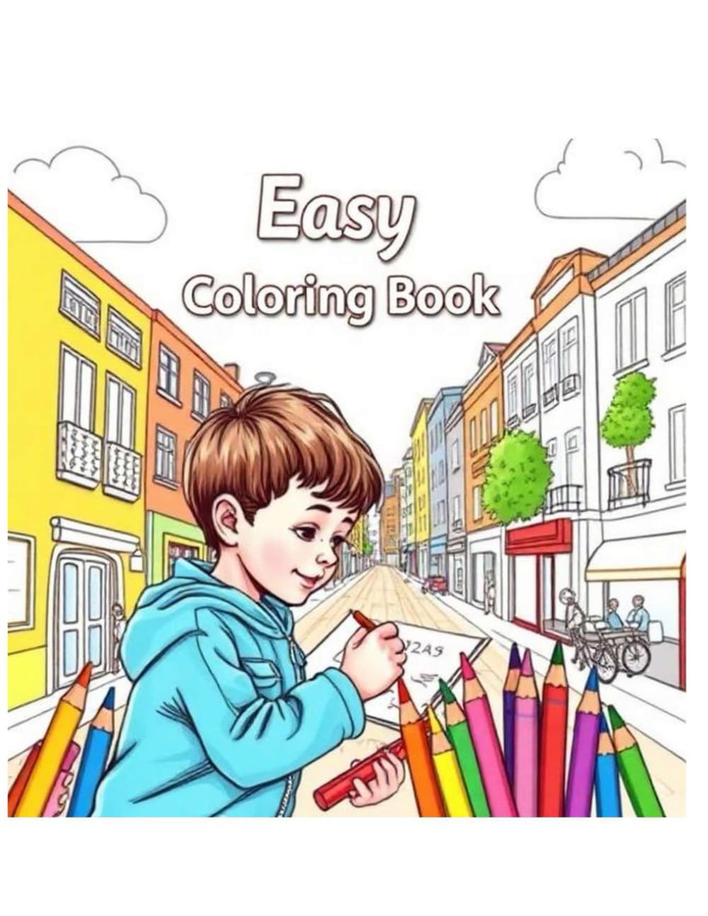 Easy Coloring Book : Children's City Life