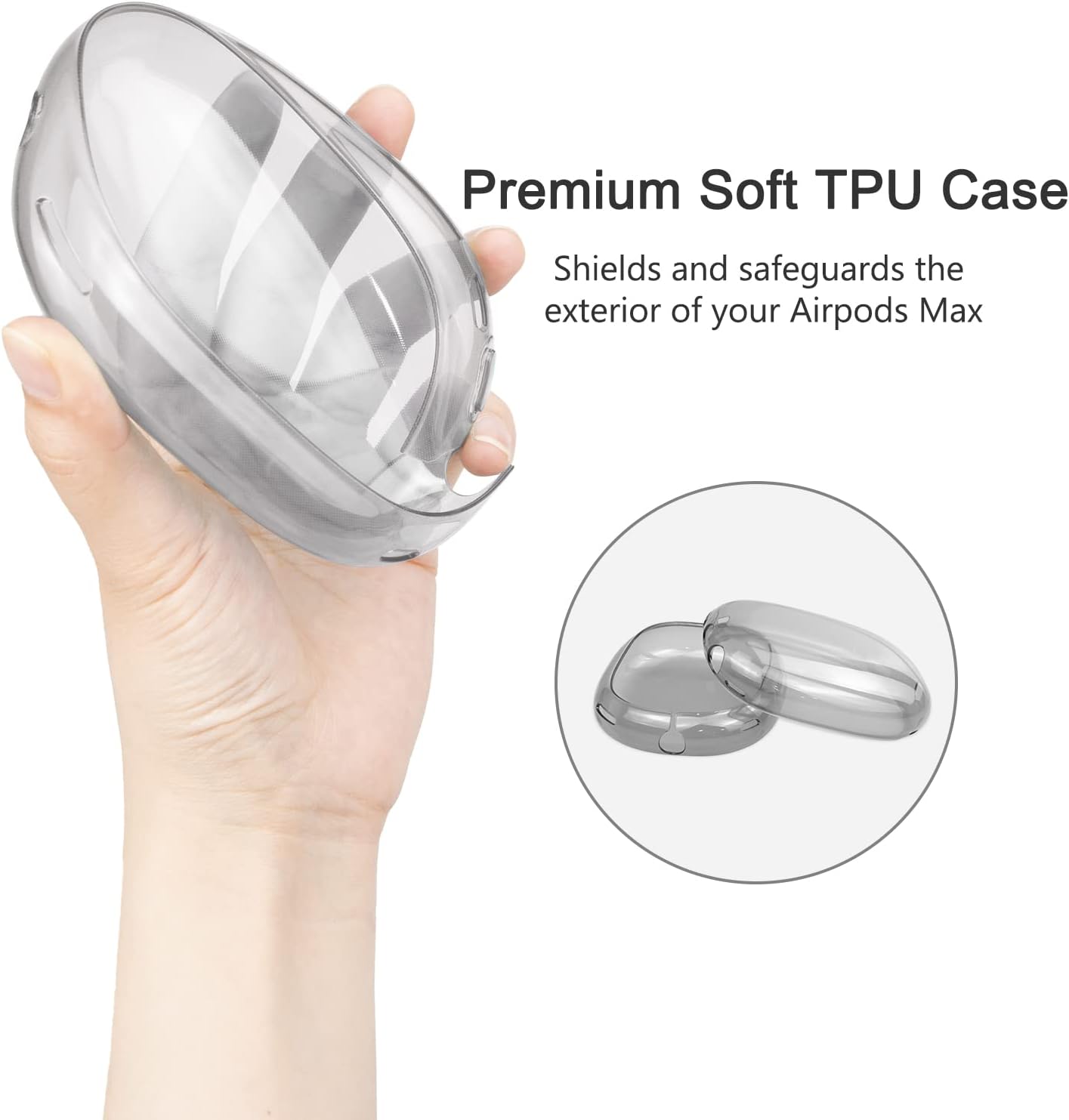 SOULWIT Protective Kit for AirPods Max, Headband Cover + TPU Case Protector + Silicone Ear Pads Cover, Sweatproof Accessory, Easily Washable, Anti-Scratch (Black) - Image 3