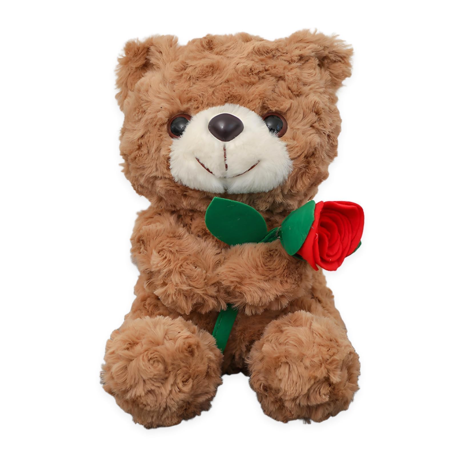 Teddy Bears Rose Bear, 20cm Sitting Style Holding Flowers Bear for Girlfriend Plush Toy Cuddly Cute Flower Bears Anniversary Valentines Gifts Birthday Gifts for Wife Girlfriend For ages 15 and up