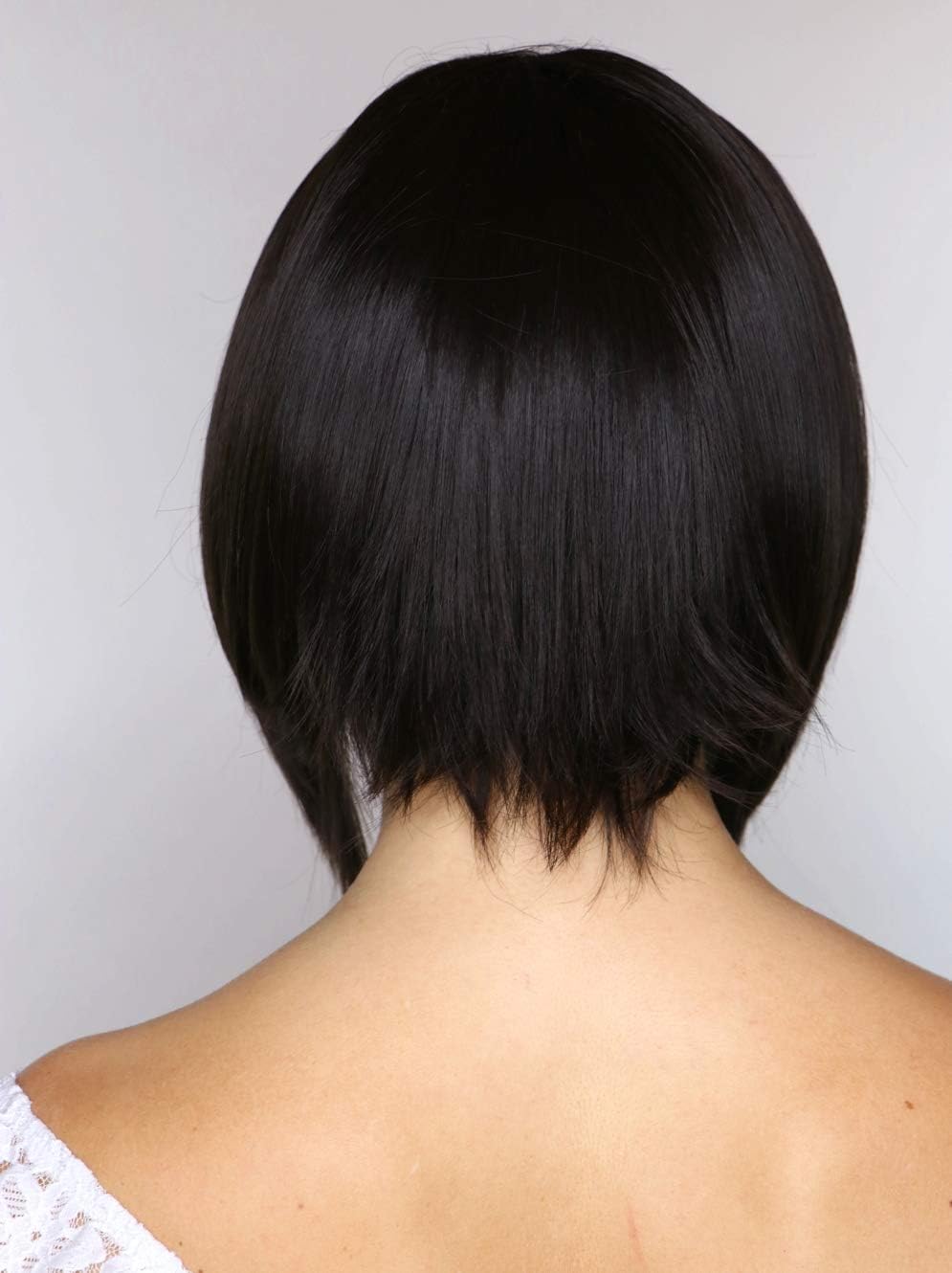 Prettyland Black Brown Layered Straight BOB Cut Natural Matt Short Hair Daily Use Wig C353, naturally dark black-brown - Image 5