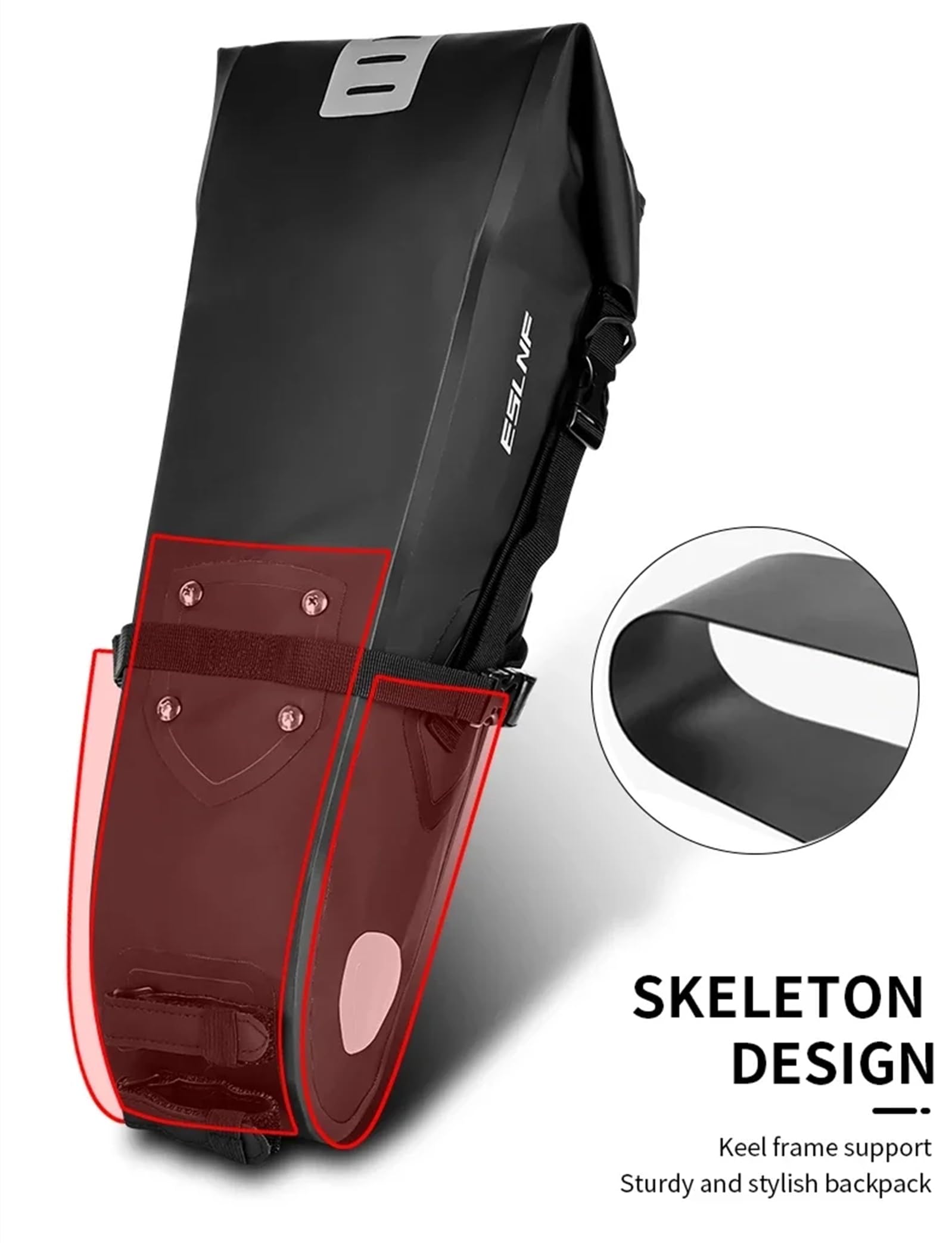 Bolsa impermeable para sillín de bicicleta, reflectante, de gran capacidad, plegable, trasera, para ciclismo, MTB, bolsa de almacenamiento para montar al aire libre