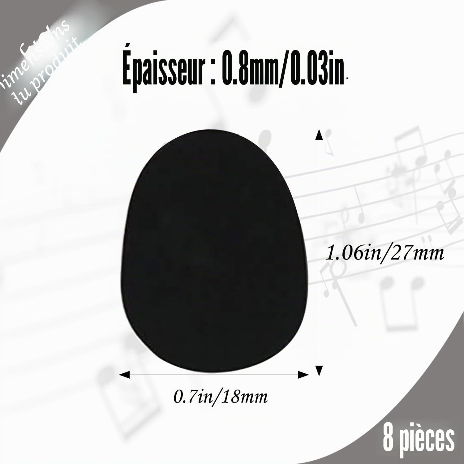 8 Pièces Coussinets de Dent de Saxophone, Coussins Embouchure, Coussin Clarinette, Coussin Embouchure pour Saxophone Alto, 0,8mm Épais