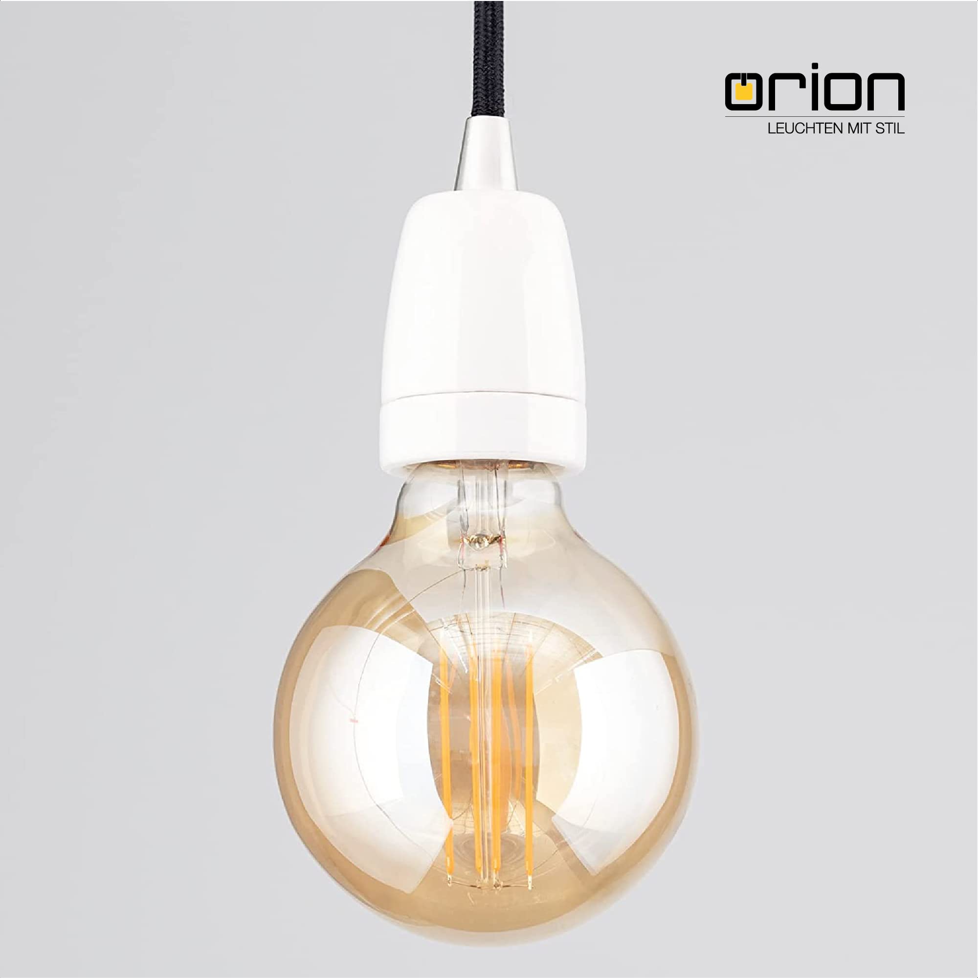 Portalampada E27 In Porcellana - Attacco Con Filettatura M10 X 1, Per Fissaggio A Parete - Foto 7