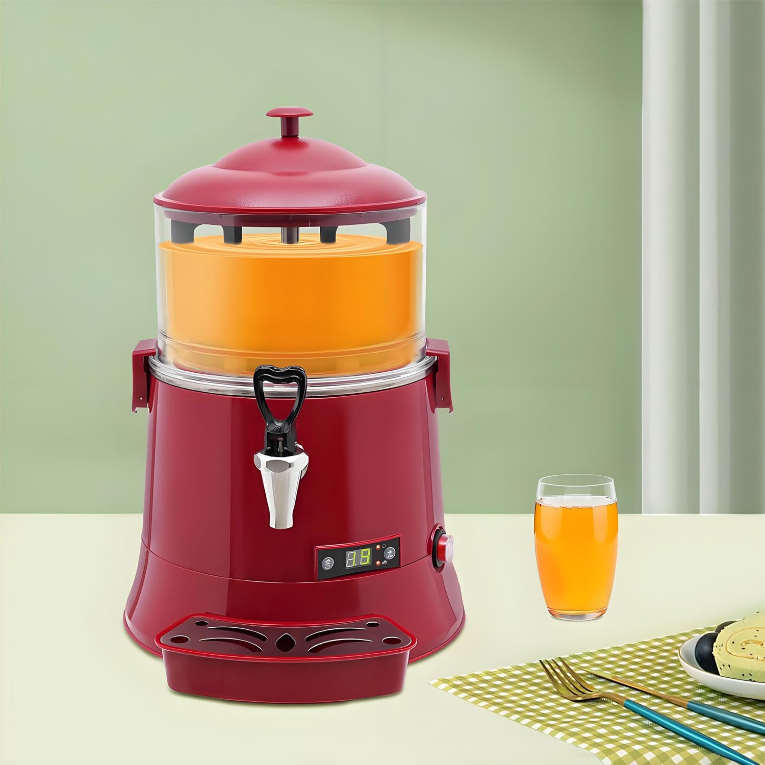 Mezcladora de Chocolate eléctrica de 400 W con Pantalla LED Red-5L | Dispensador de bebidas con calefacción y control de temperatura de 30 a 90 °C, ideal para cafeterías y hoteles.