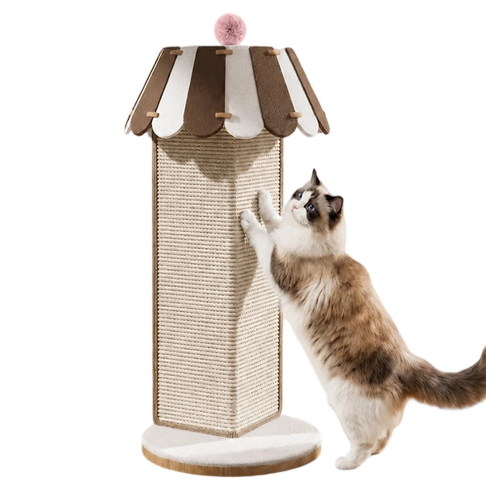 Poste Rascador para Gatos Juguete Rascador Vertical De Sisal 55 Centímetros | Arañador De Esquina Para El Estiramiento Corporal Y La Protección Del Sofá Pared Y Esquina