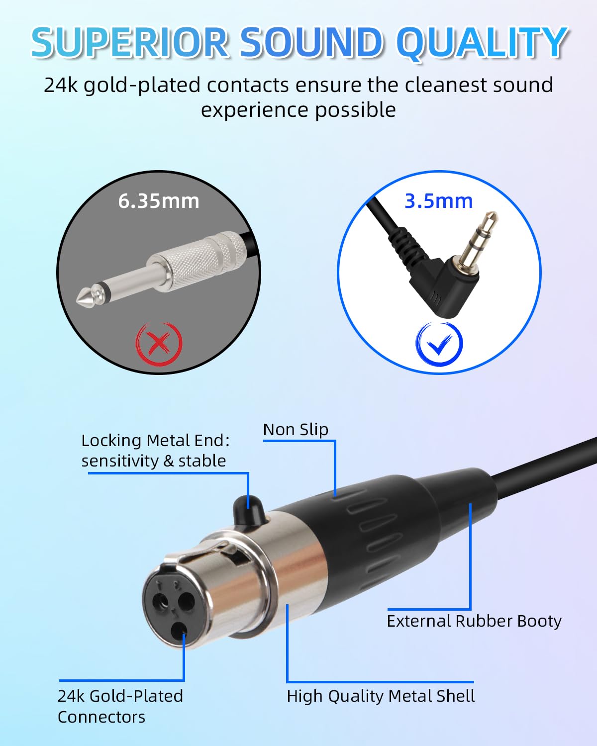 GELRHONR 3.5mm to Mini XLR Coiled Cable - Image 3