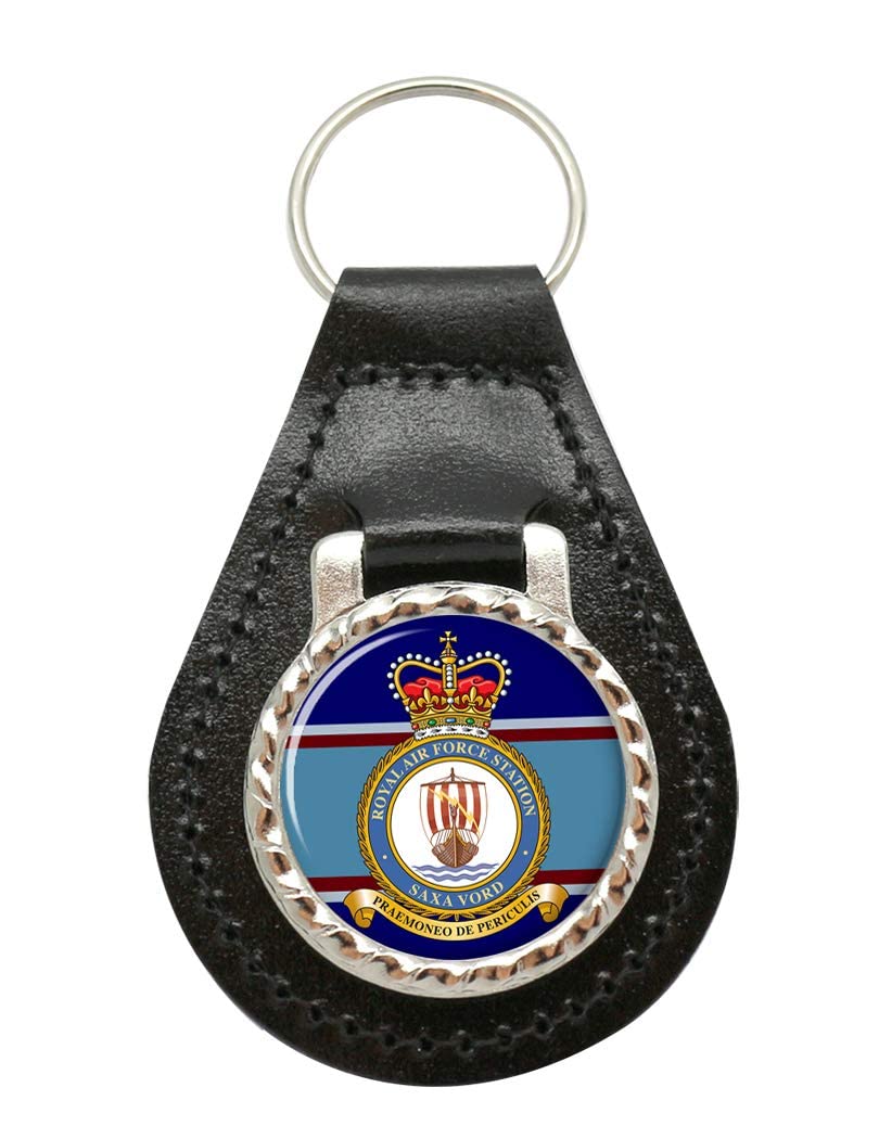 Giftshop UK RAF Station Saxa Vord Leather Key Fob
