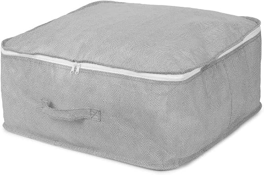 Compactor Storage Bag with Zip, 46 x 46 x H20.5 cm, Polypropylene, Boston Range, Grey/White, RAN10170