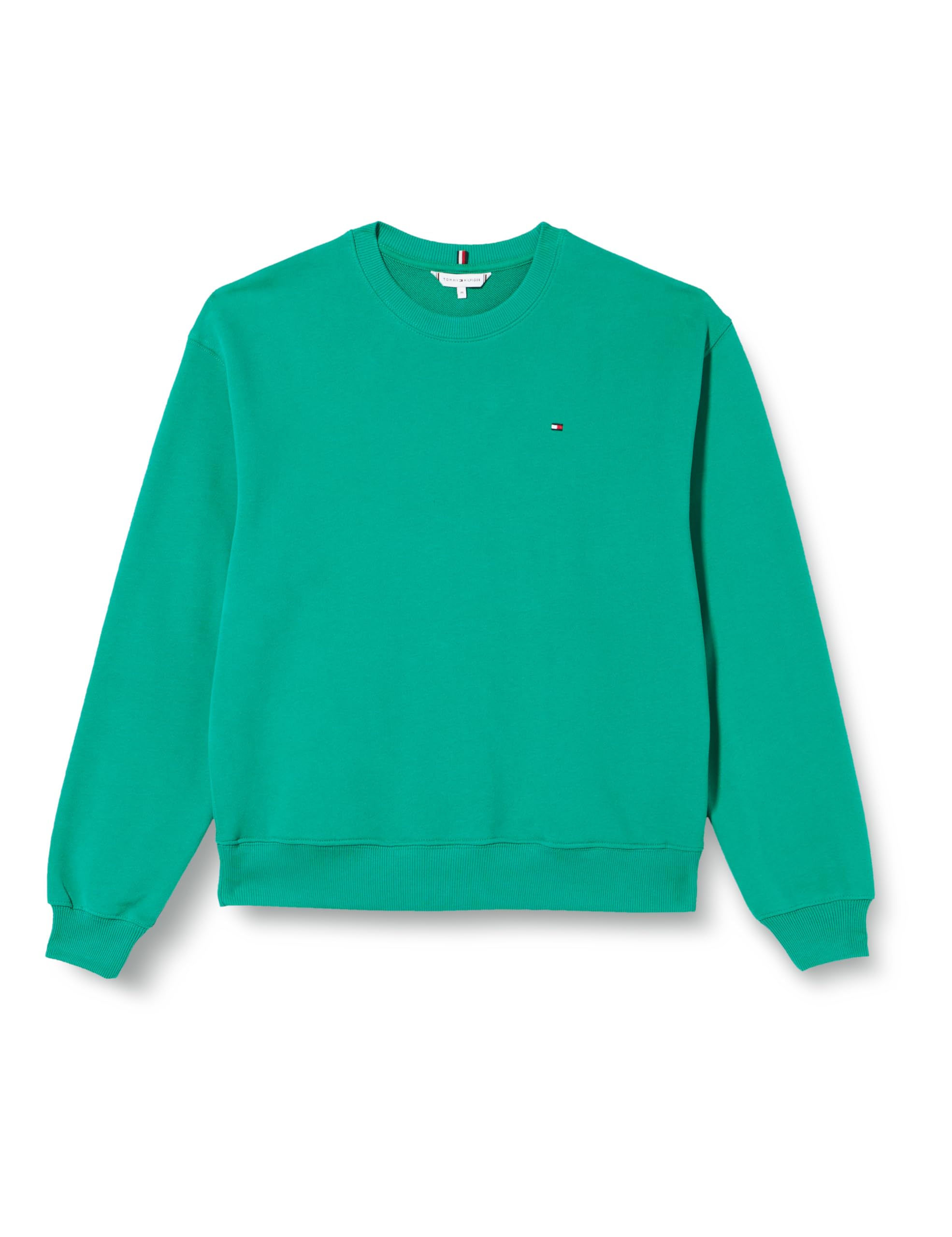 Tommy Hilfiger Women's REG FLAG ON CHEST SWTSHRT Olympic Green XL