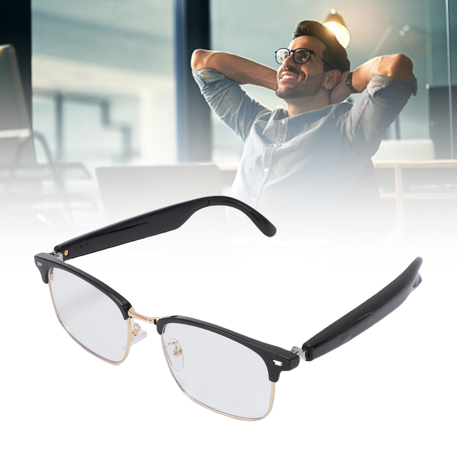 KUIDAMOS Gafas Inteligentes con Audio y Sonido HD para Aventuras Al Aire Libre PC+ABS Gold 1 Juego