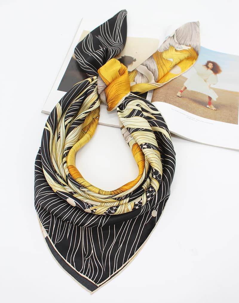 ANDANTINO 100% Silk Scarf 43" Large Square Lightweight Headscarf& Shawl–Women Hair Wraps-With Gift Packed - Image 5