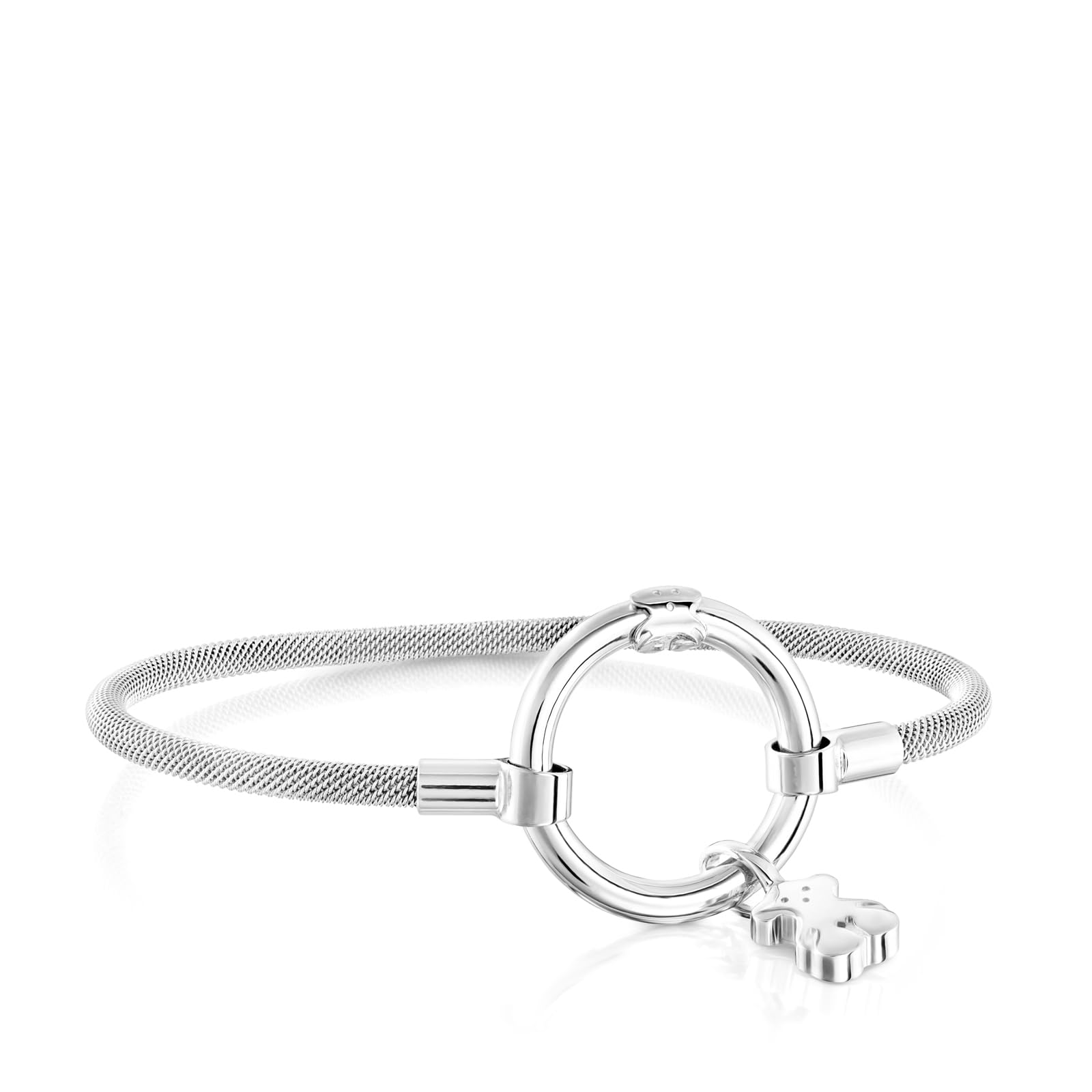 TOUS Pulsera para Mujer de Plata de Primera Ley y Acero, Colección Hold