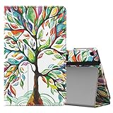 MoKo Case for All-New Amazon Fire HD 10 Tablet (7th Generation, 2017 Release) - Slim Folding Stand Cover with Auto Wake/Sleep for Fire HD 10.1 Inch Tablet, Lucky Tree