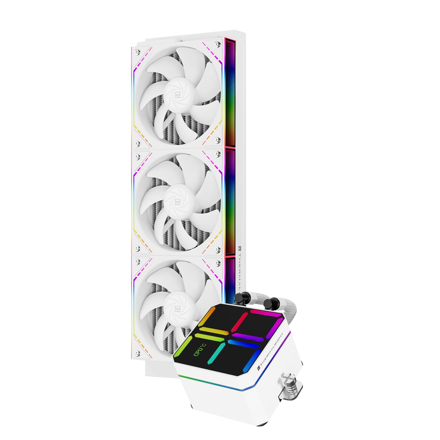Thermalright-TR Magic Qube 360 ARGB White CPU Aio Cooler, ARGB Digital Display Cold Head,Wireless Splicing 3 Fans-2000RPM,360 CPU Liquid Cooling: LGA1851/1700/1150/1151/1200,PC Water Cooling-image-40