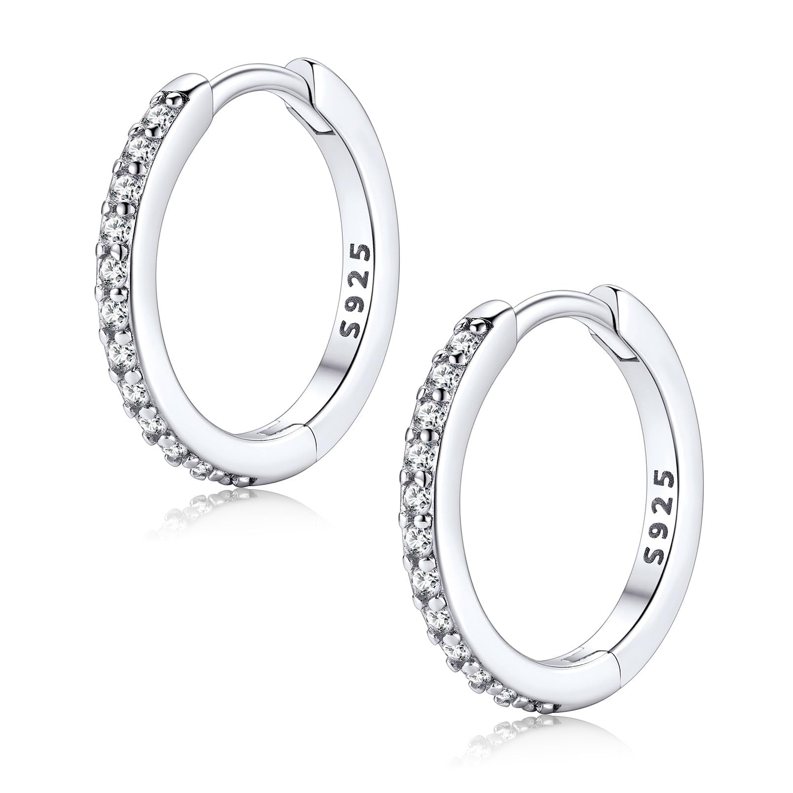 FaithHeart 925 Sterling Silver Huggie Hoop Earrings