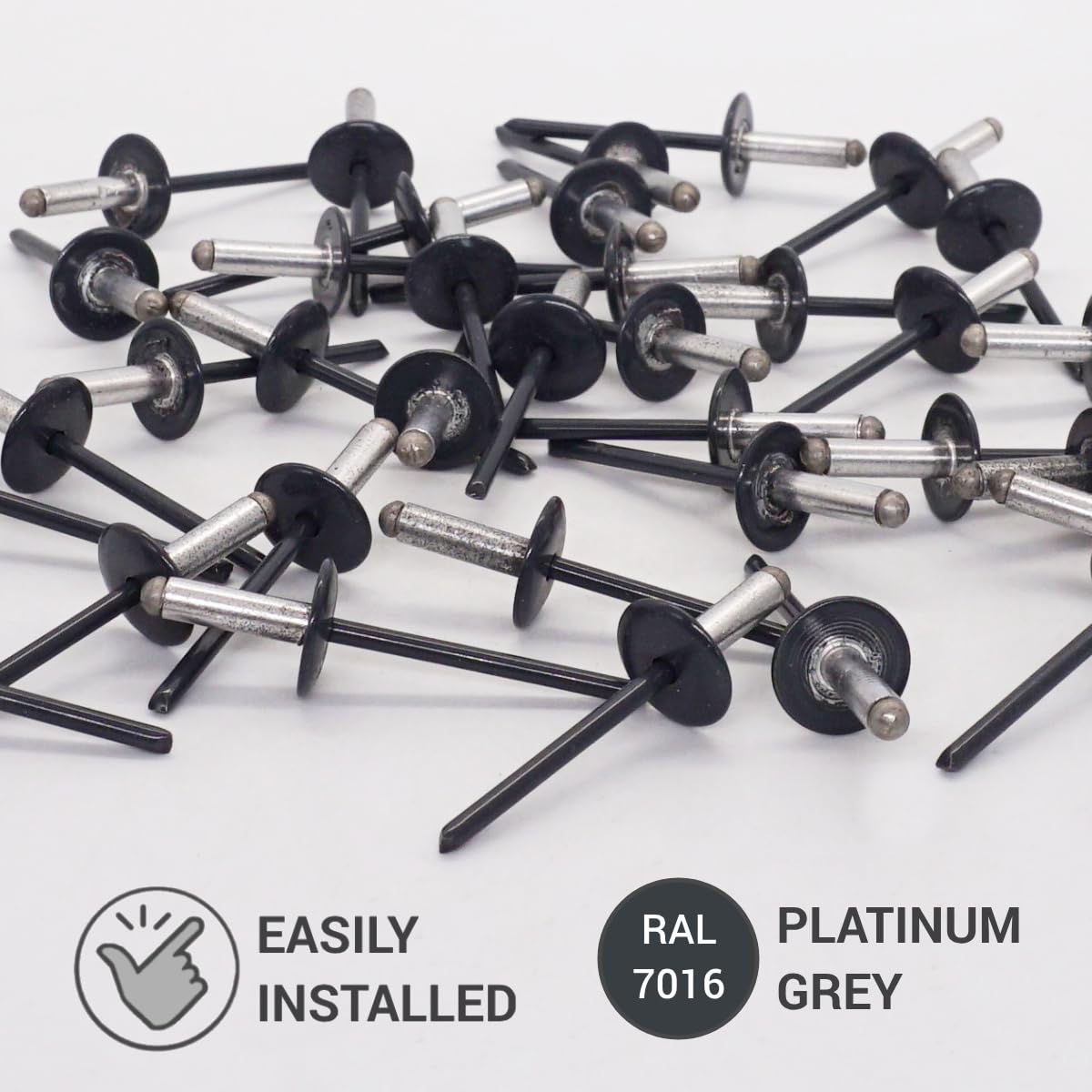 Marcopol Blindnieten 4,0x14mm Anthrazit - 20 Stück Aluminiumnieten Mit Stahldorn DIN 7337