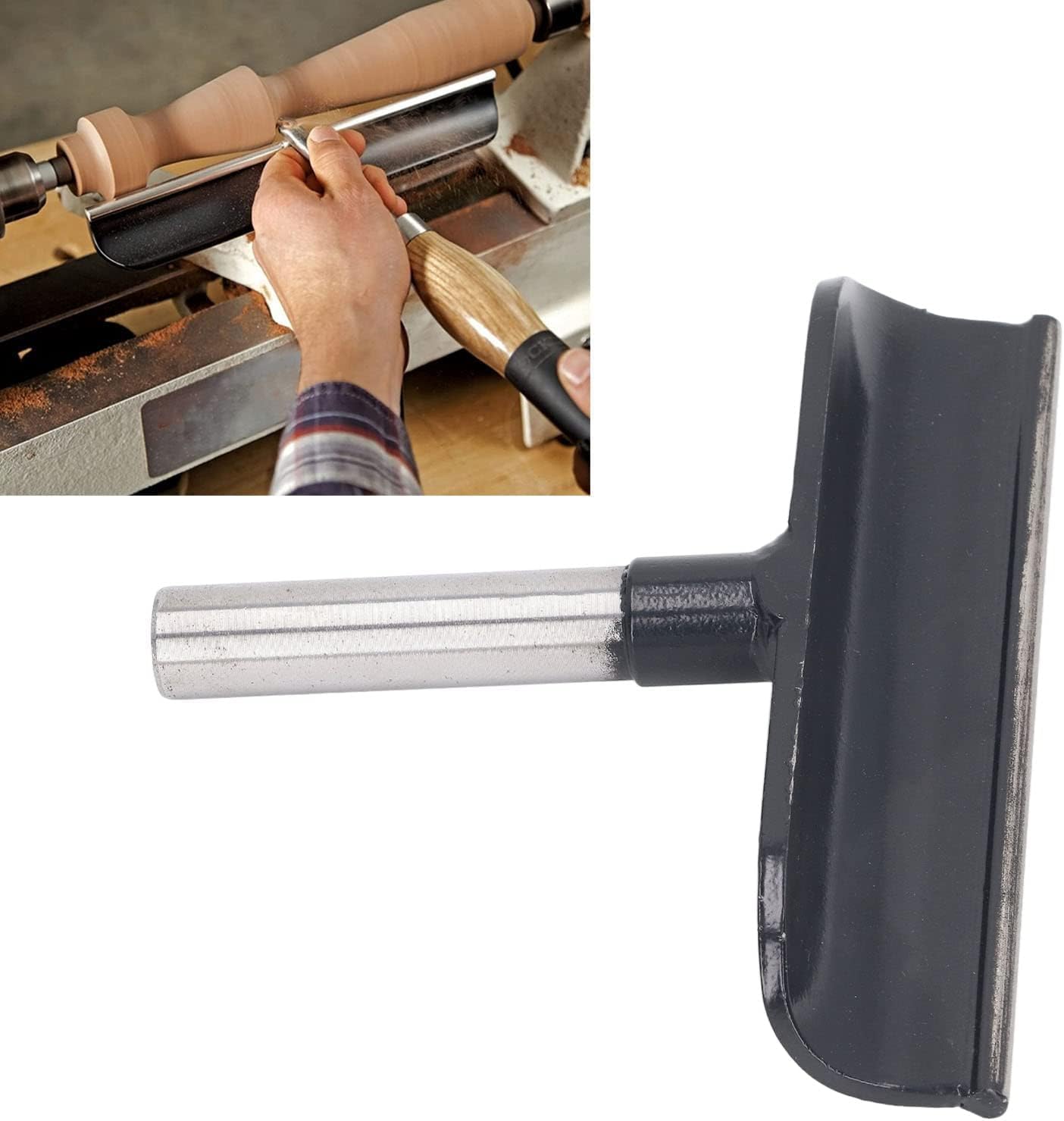 Poteau d'outil en acier pour tour à bois diamètre 16 mm longueur 15 cm support T pour accessoires de tournage bois en acier inoxydable