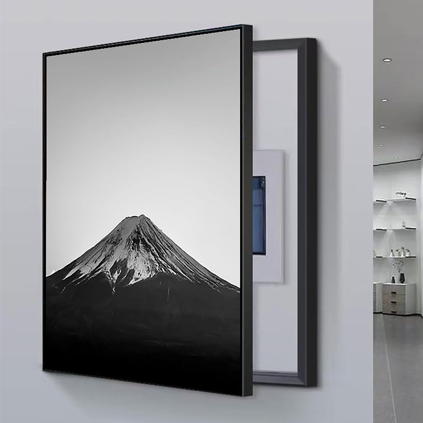 Tapa Cuadro Electrico Decorativo en Pared, Tapa Contador Luz, Caja Cubierta Decoración, Cubre Cuadro Electrico para Sala de Estar u Oficina(Gray,40x60cm/16x24in)