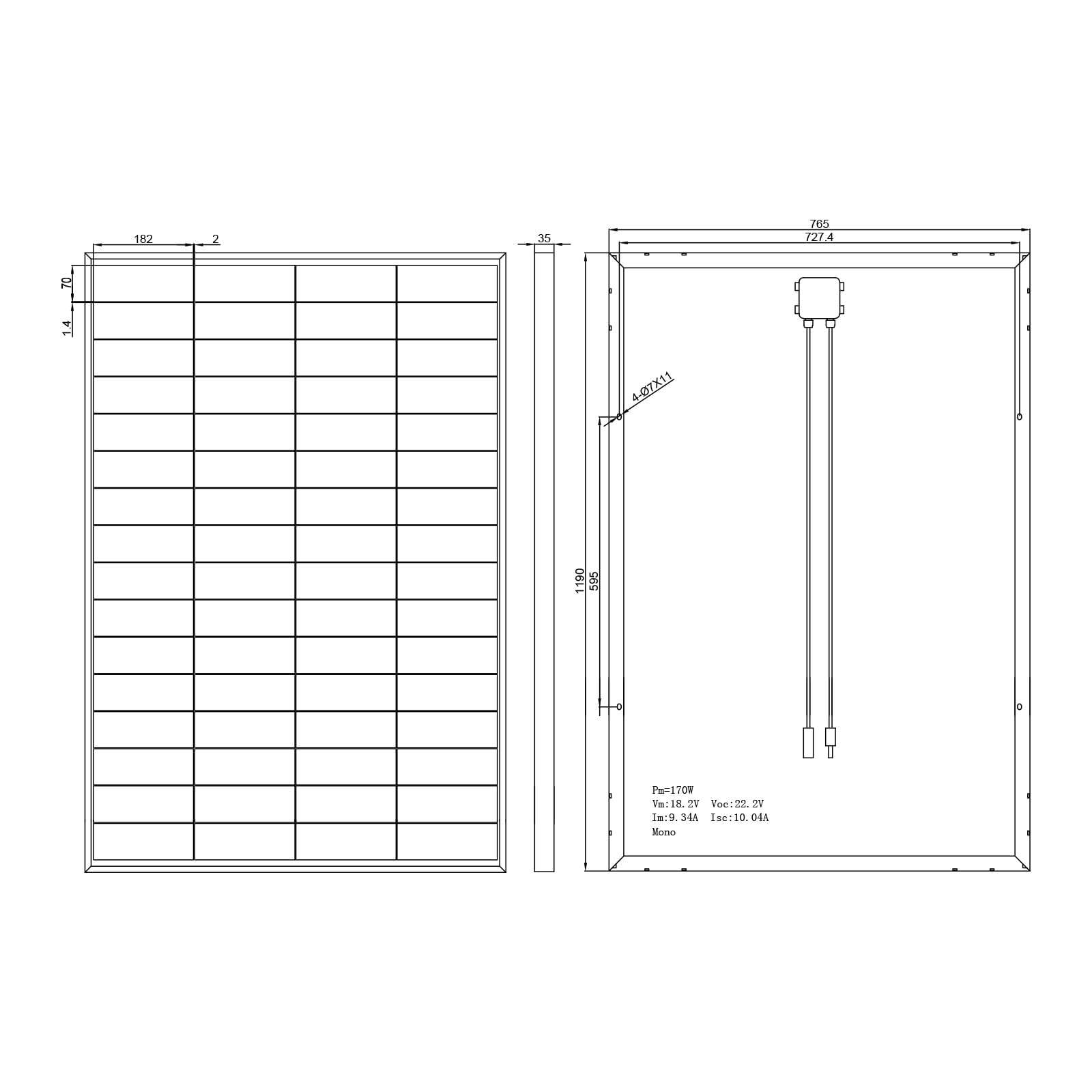 enjoy solar® 170W 12V Monokristallines Solarmodul, PERC 9BB - Solarpanel ideal für Wohnmobil, Balkonanlage, Gartenhäuse, Boot