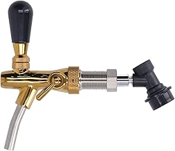OUSIKA Beer Faucet, G5/8 Adjustable Beer Tap Stainless Steel Beer Draft Faucet Brass with Quick Connector for Mini Craft Beer Keg Growler Homebrew Spear Dispensers