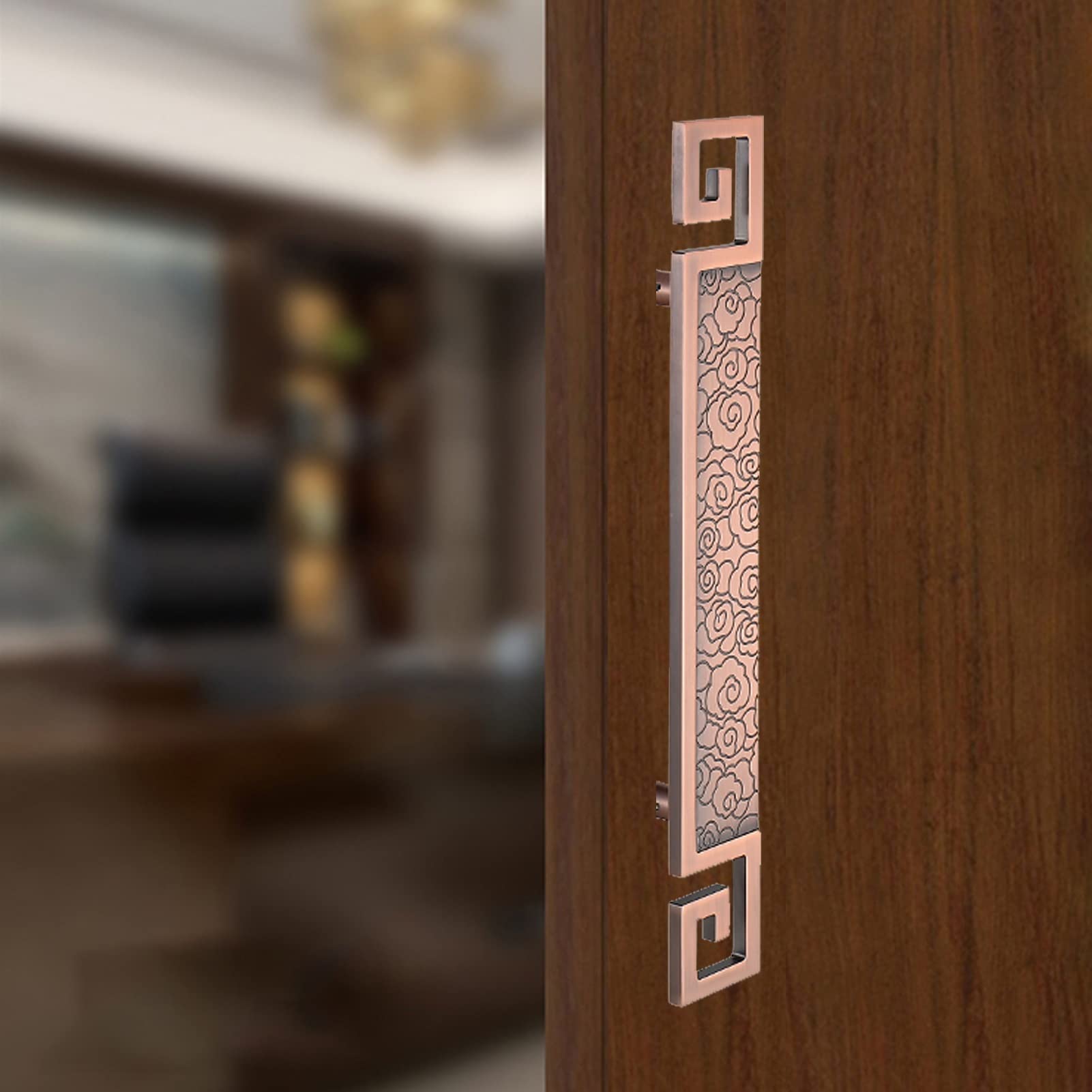Manija Industrial para Puerta de Granero - Barra de Agarre de Doble Cara Resistente para Puertas corredizas de Madera, Vidrio y Metal, con Sistema de Empuje/tracción, Uso Comercial, 60 cm x