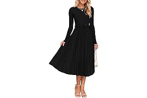 Women's Fall Long Sleeve Midi Dress - Enhance Your Wardrobe with Style and Comfort