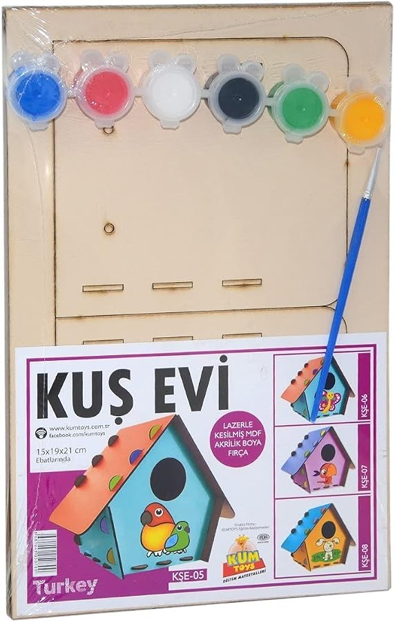Redka Kumtoys Kuş Evi Ahşap Kuş Evi Ahşap Maket Boyama - Görsel 2