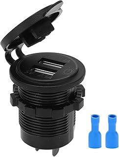 Adaptador de carregador de carro, adaptador de porta dupla de carga rápida, carregador de carro USB 2.1A, interruptor de toque, portas duplas, adaptador de carro de carga rápida para carro e motocicle