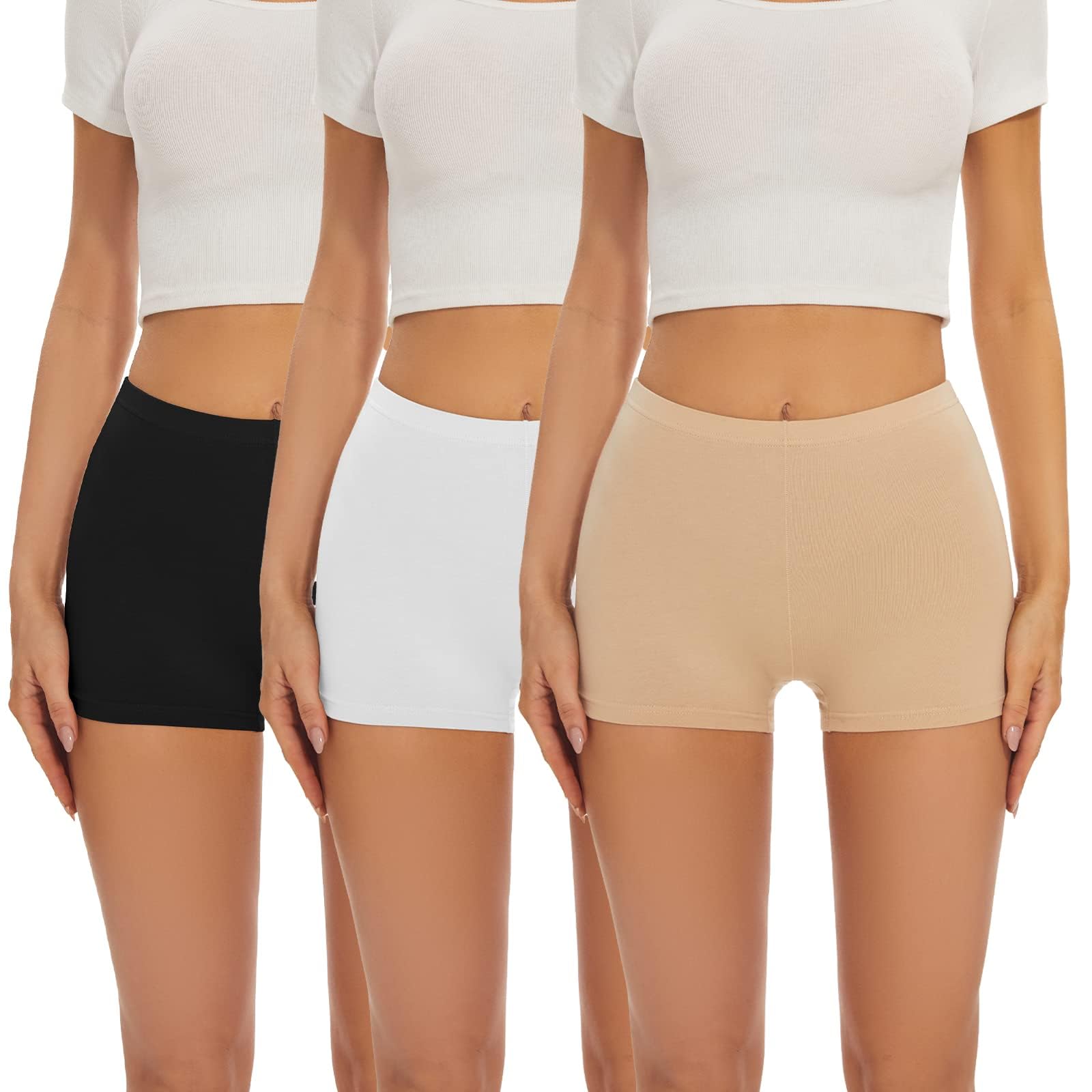 SIHOHAN Boxershorts Damen Baumwolle Radlerhose Damen Kurz für Kleid Bauchweg Unterhosen Nahtlos Unterziehhose Doppelter Schritt Panties