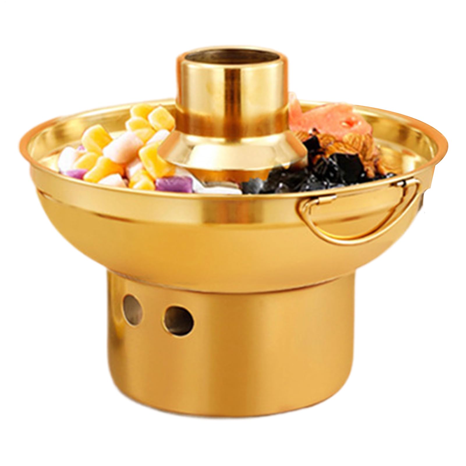Heißer Kochtopf aus Edelstahl, mit heißer Milch, -Desserttopf mit Trockeneis, Serviertablett aus Edelstahl, für , Dessert, Kuchen,