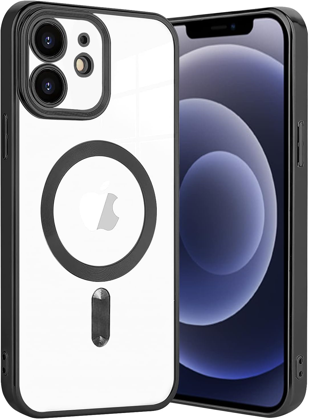 Zubitech iPhone 11 Magnetic Case for Case [Compatible with MagSafe] Camera Lens Protector Plating Luxury Cover for Women Men Clear Soft Shockproof Protective Case (iPhone 11, Black)