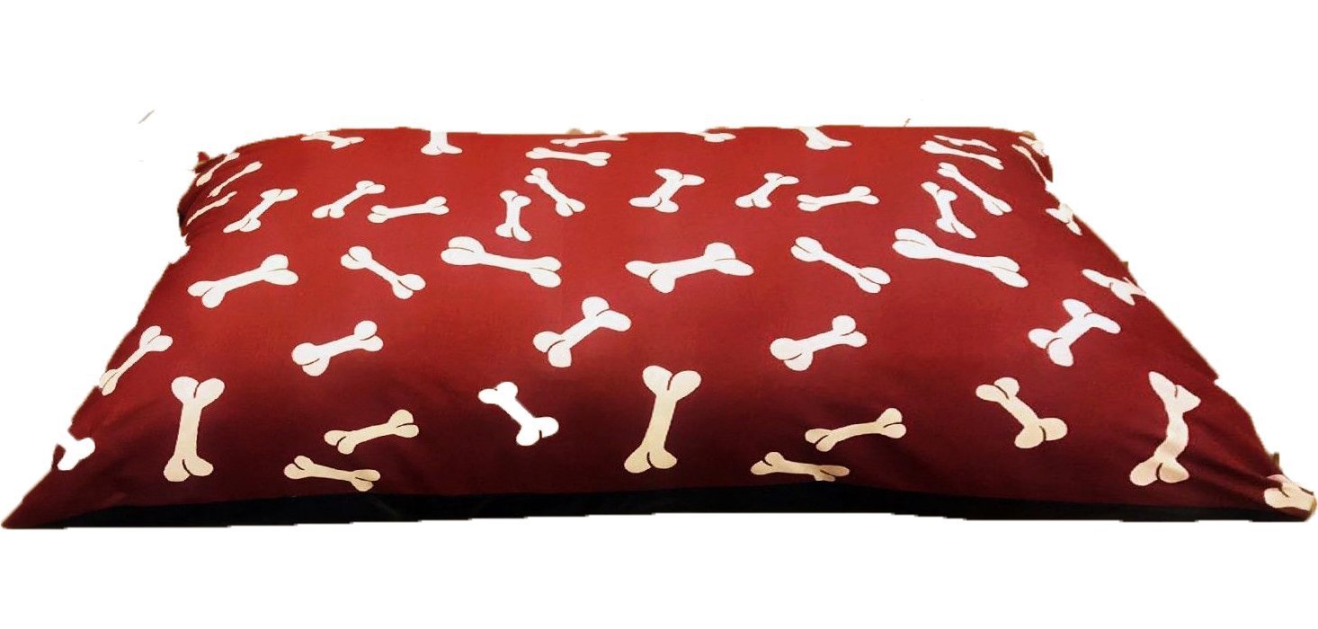 R&Z Large Pet Dog Bed Zipped Removable & Washable Cushion Cover Only (Brown Bone) — image 1