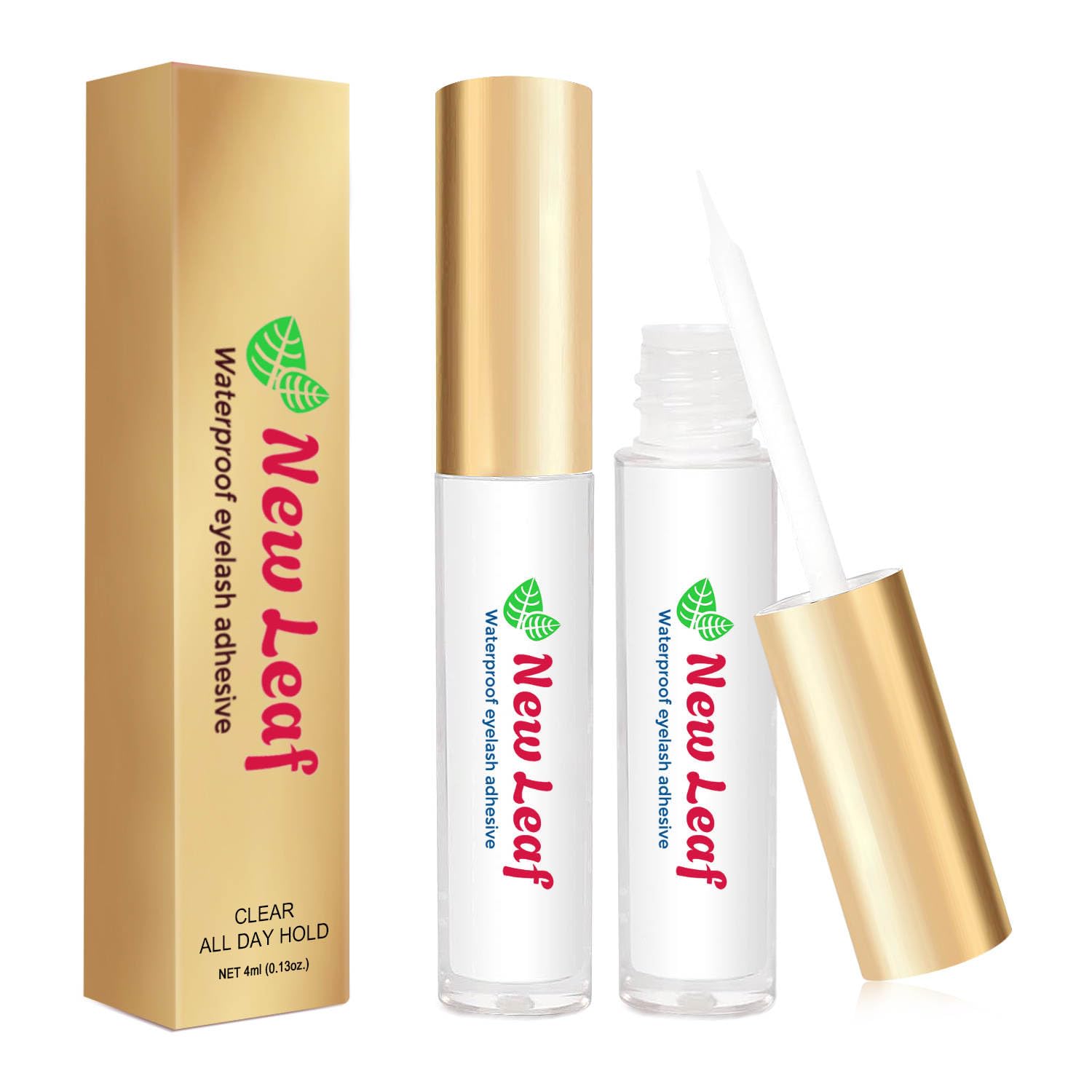 Waterproof False Lash Glue for Strips Lash Extension, New Leaf (Super Hold) Easy to Apply, Latex Free, Non-Toxic, Dry Fast, Sensitive Eye, Secure & Natural Look, Straggly, White