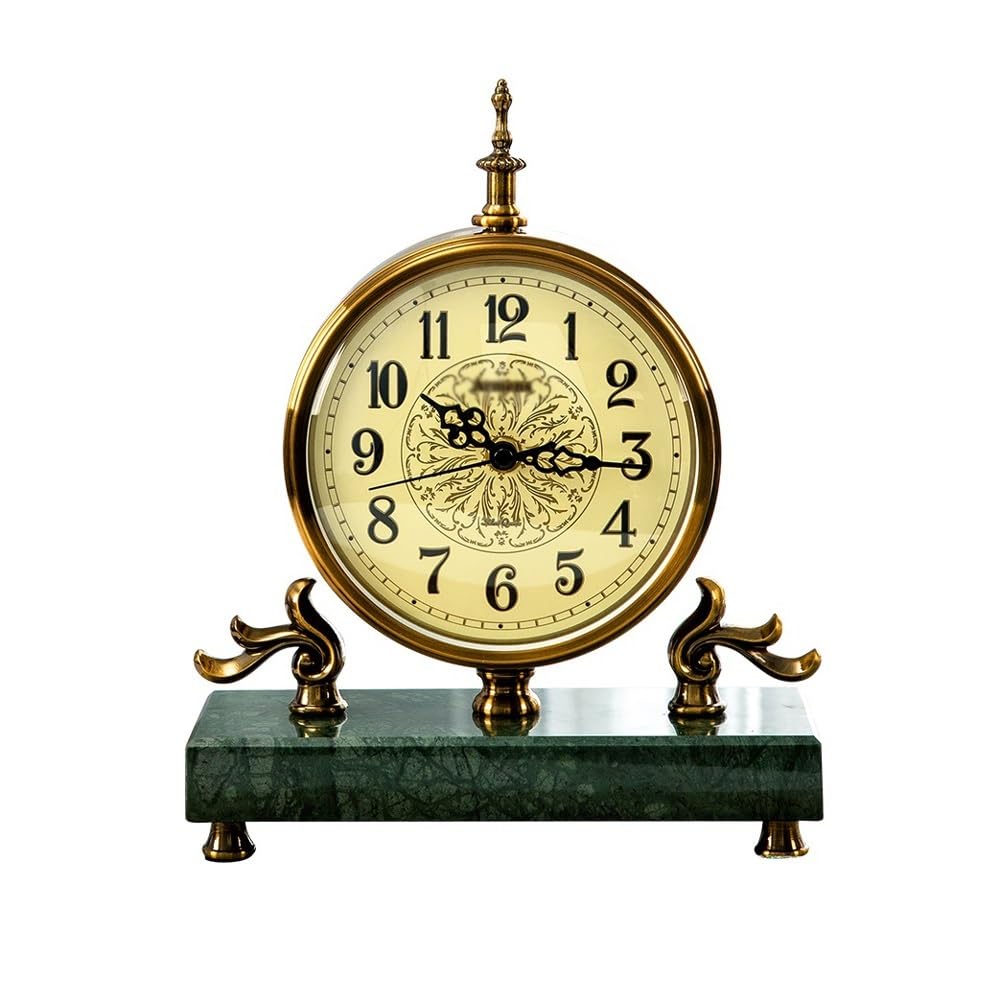 QINGGANG-0224 Mantel Clock Marble Vintage Desk Clocks Living Room Home Clock Pendulum Bedside Table Decorative Tabletop