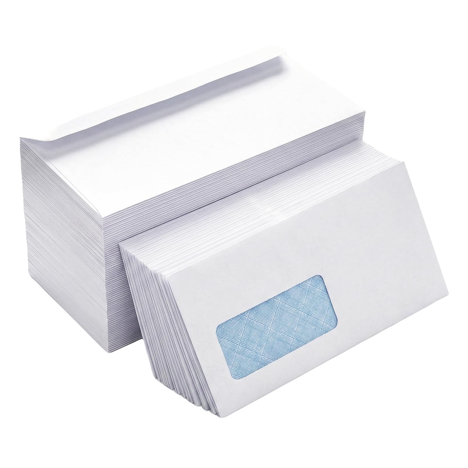 100 Envelopes with Window, DIN Long 225 x 116 mm, Laser Printable, Heat Resistant Film Window, Business Envelopes, Window Envelopes with Peel-Off Strips ⟮White⟯