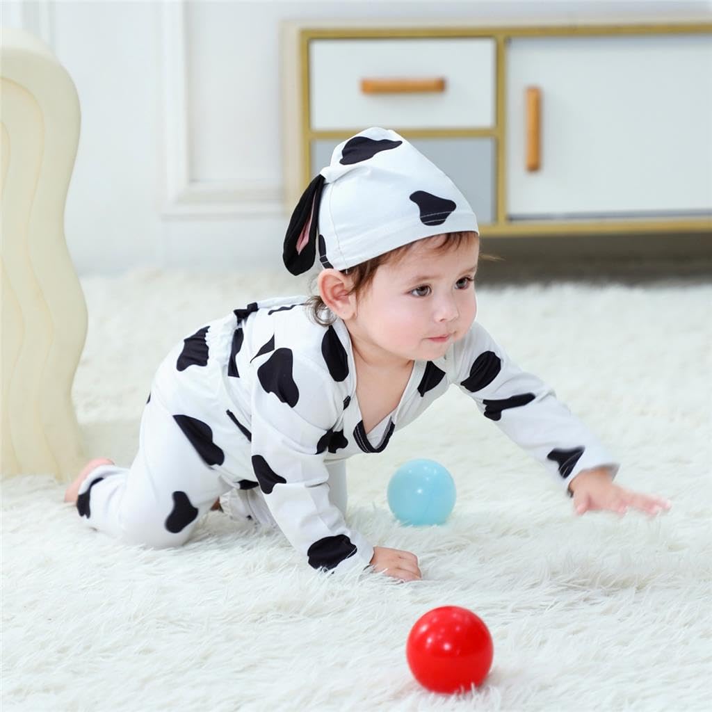 Lito Angels Disfraz de Vaca para Bebé Niños Niñas Body Mono Mamelucos Onesie con pantalones y Sombrero Talla 6-24 meses