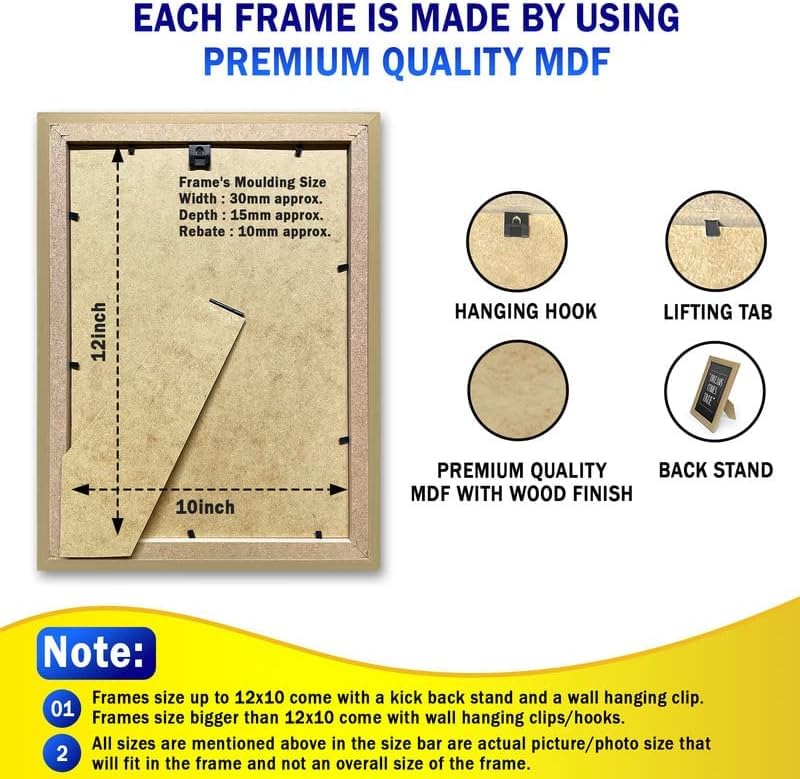 98x33 cm Panoramic Picture Frame, OAK - Image 5