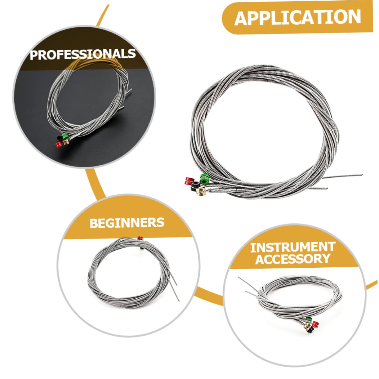 TOYANDONA 3 Juegos cuerda accesorios para bajo cable bajo accesorio de guitarra accesorios de bajo accesorios para instrumentos alambre de musica Metal instrumento musical Acero inoxidable