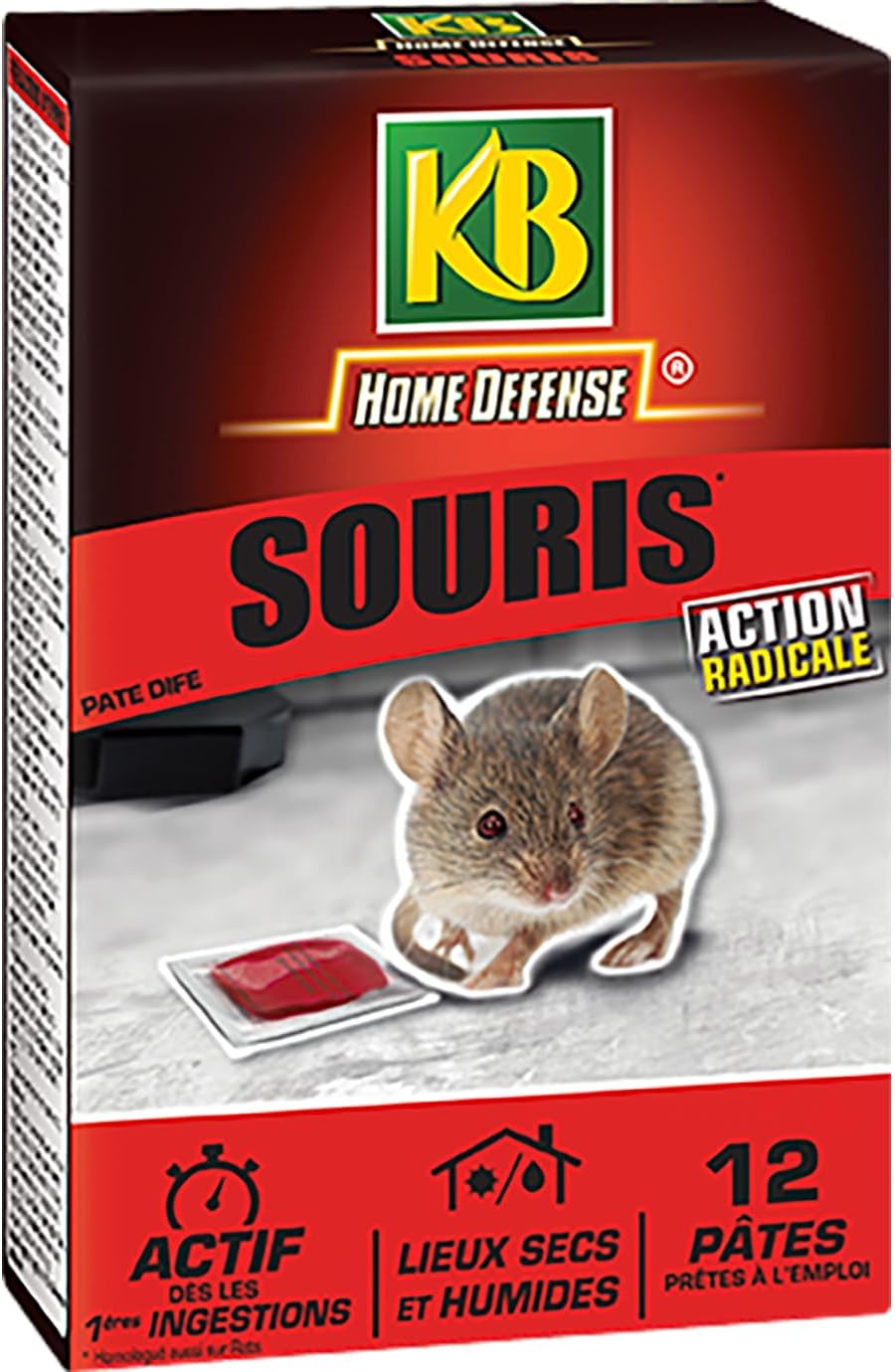 KB Home Defense RATPAT Pâtes Anti-Rats 150g - 15 Sachets Prêts à L'Emploi Pour Lieux Secs Et Humides