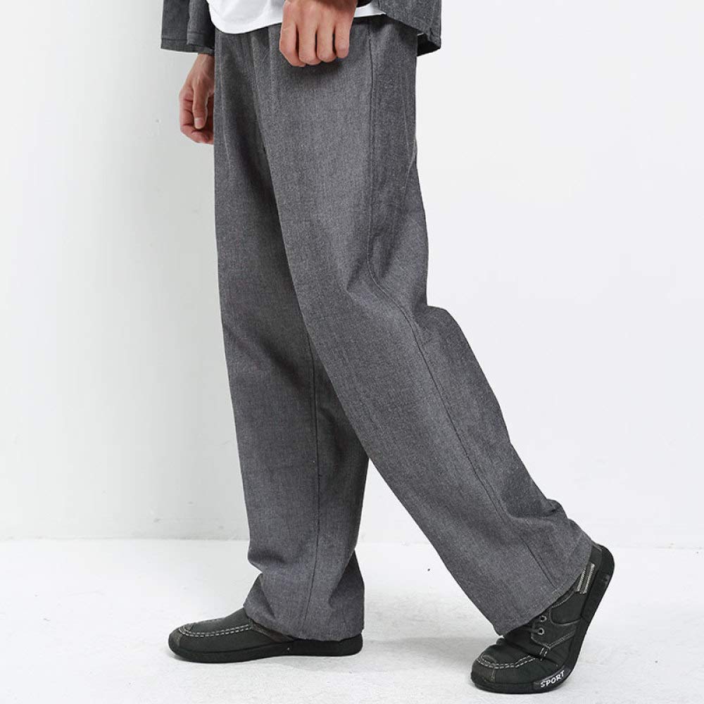 XPF Pantaloni da Uomo Tai Chi KU Tang in Cotone da Uomo Pantaloni Casual  Cinesi Vecchio Tessuto Ruvido Pantaloni Larghi Kung Fu Larghi Stile  Cinese,Grey-175 : Amazon.it: Moda